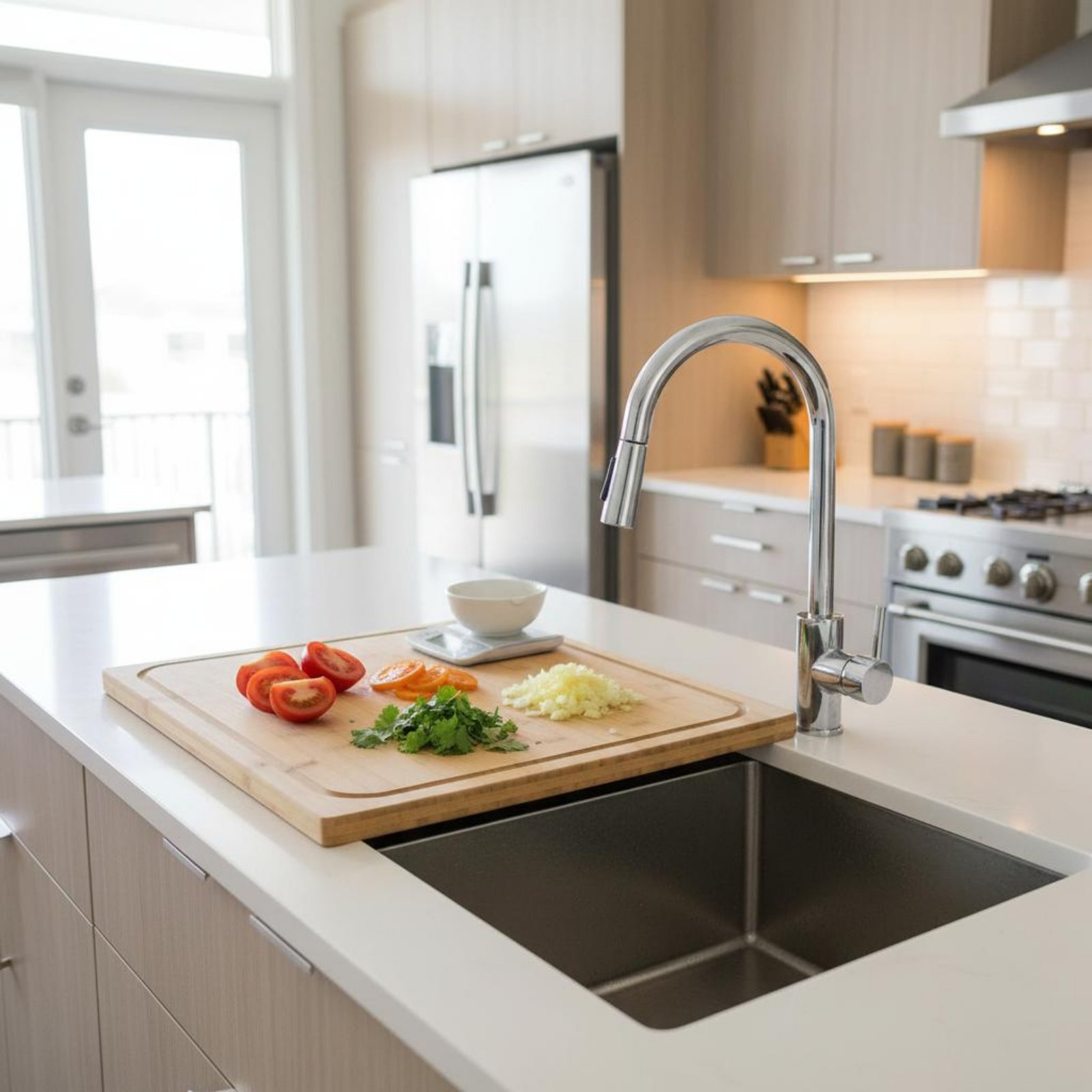 Over the Sink Cutting Board Mu - Bamboo Cutting Board review and price