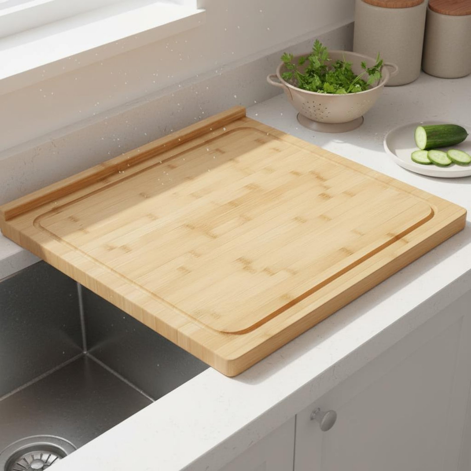Over the Sink Cutting Board Mu - Bamboo Cutting Board review and price