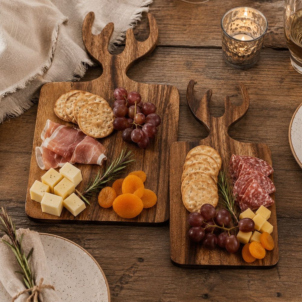 1pc Teak Deer Antler Shaped Ch - Bamboo Cutting Board review and price